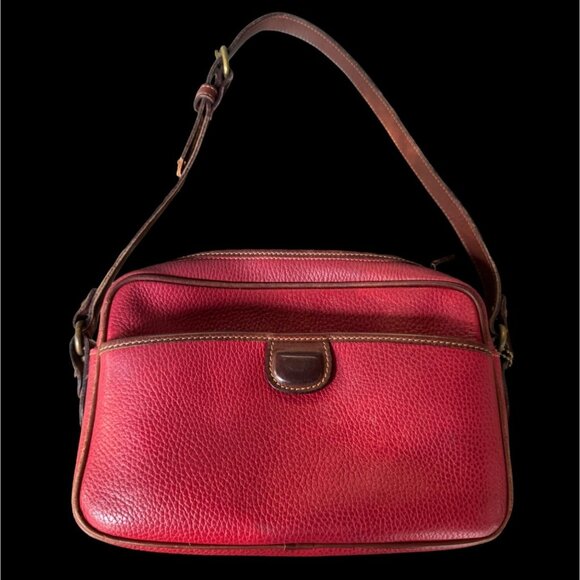 Vintage Coach Sheridan Red Brown Leather Crossbody - Picture 1 of 6